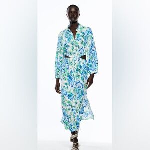 Beautiful printed floral cut out maxi dress